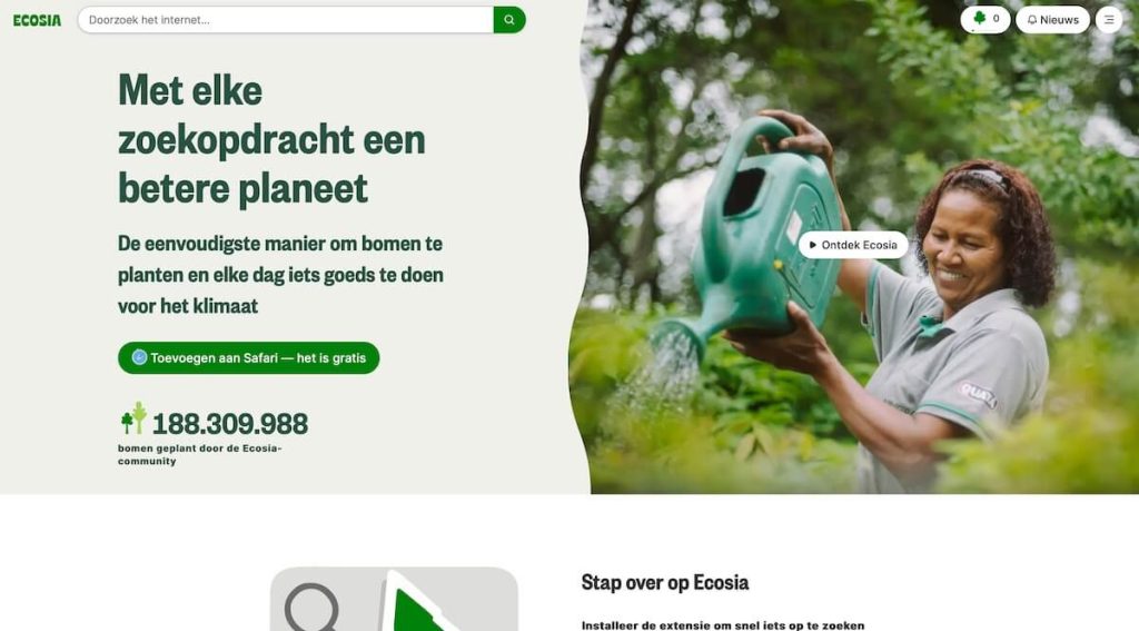 Revisión de Ecosia Captura de pantalla